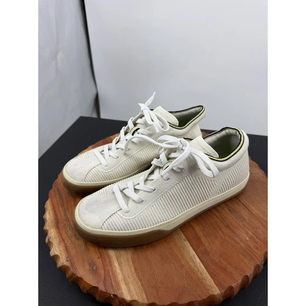 Rothy's RS01 Sneaker Women‎ Size 8 Bone White Lace Up Low Top Sustainable Casual